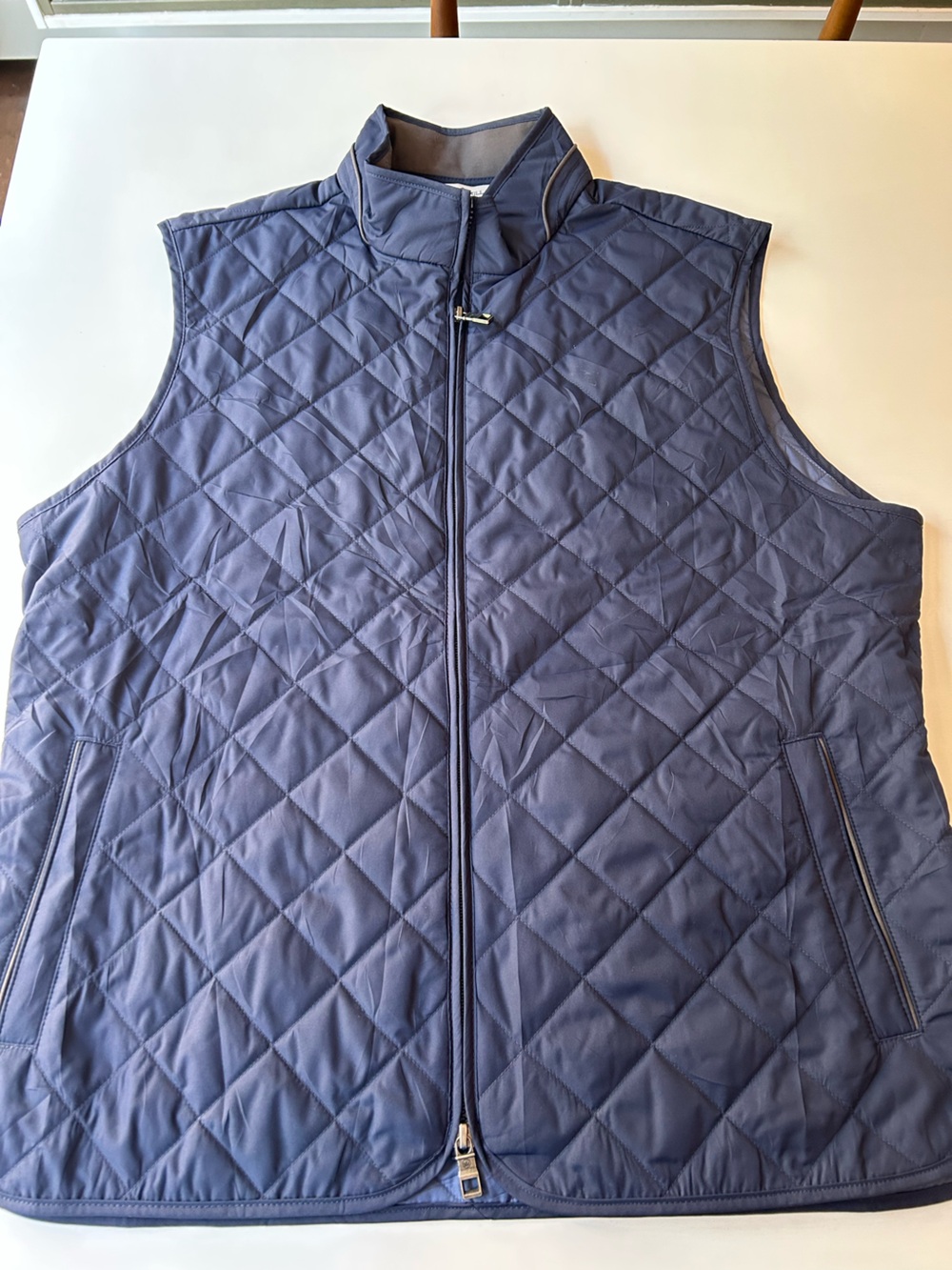 Peter Millar Navy Quilted Lined Vest